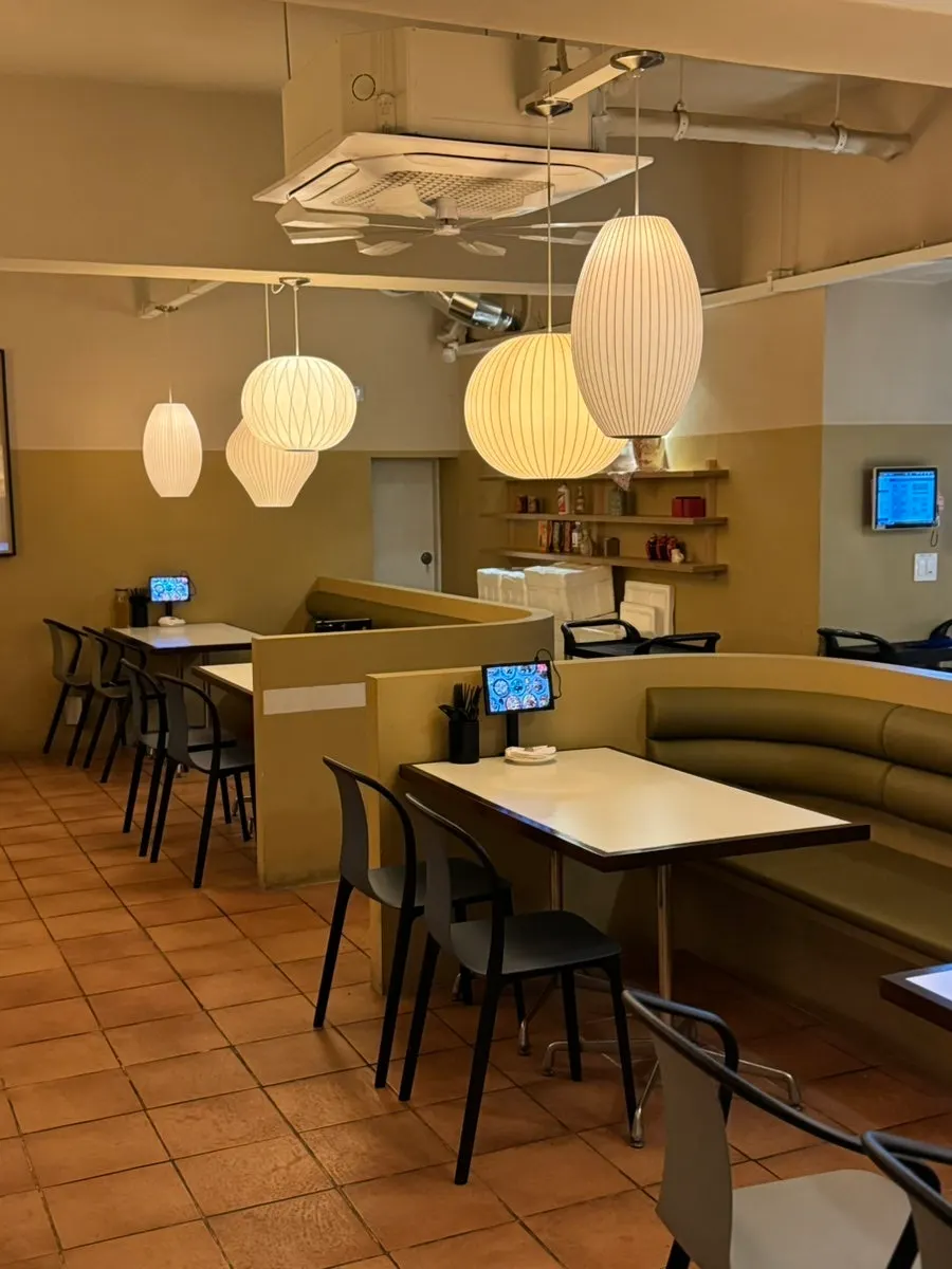 Dining area with generously spaced tables