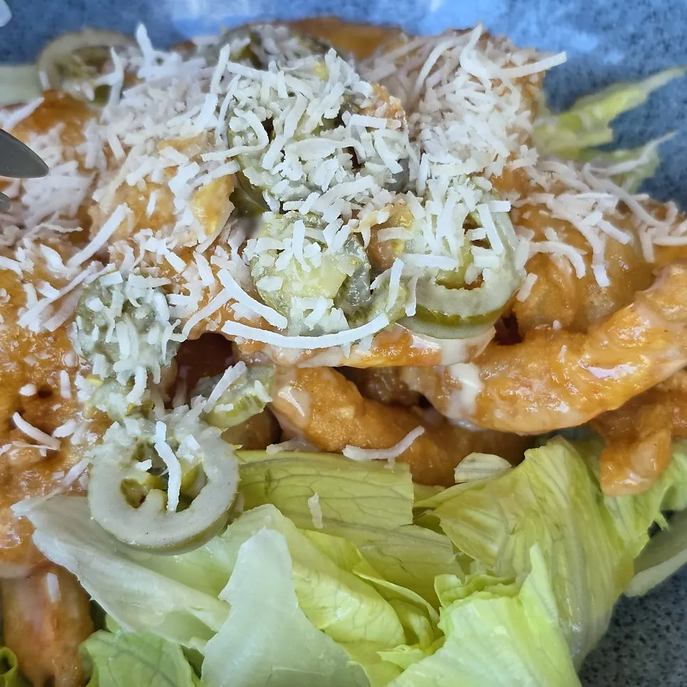 Jalapeño cream shrimp with plump shrimp