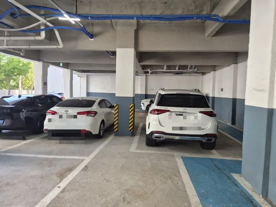 Entrance to the building's basement parking lot