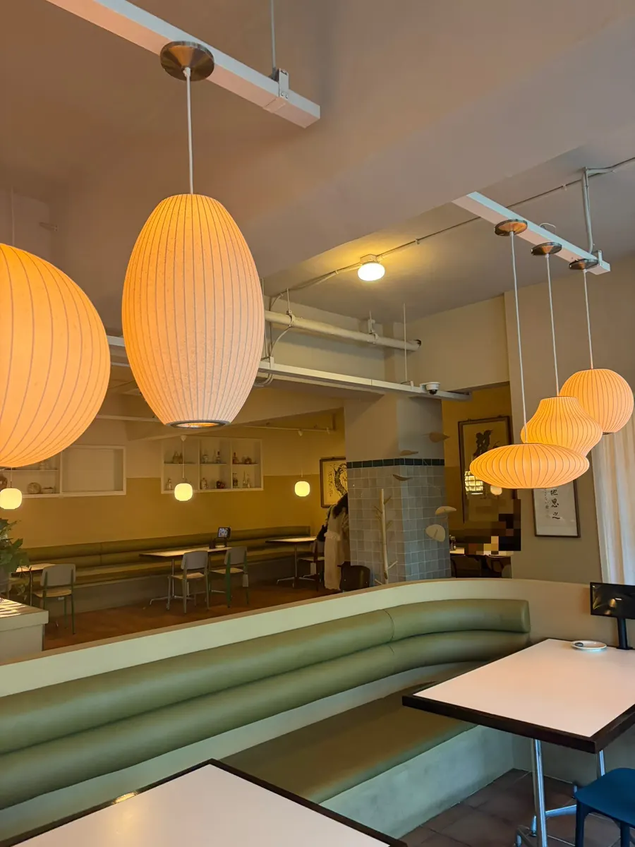 Interior details of the restaurant