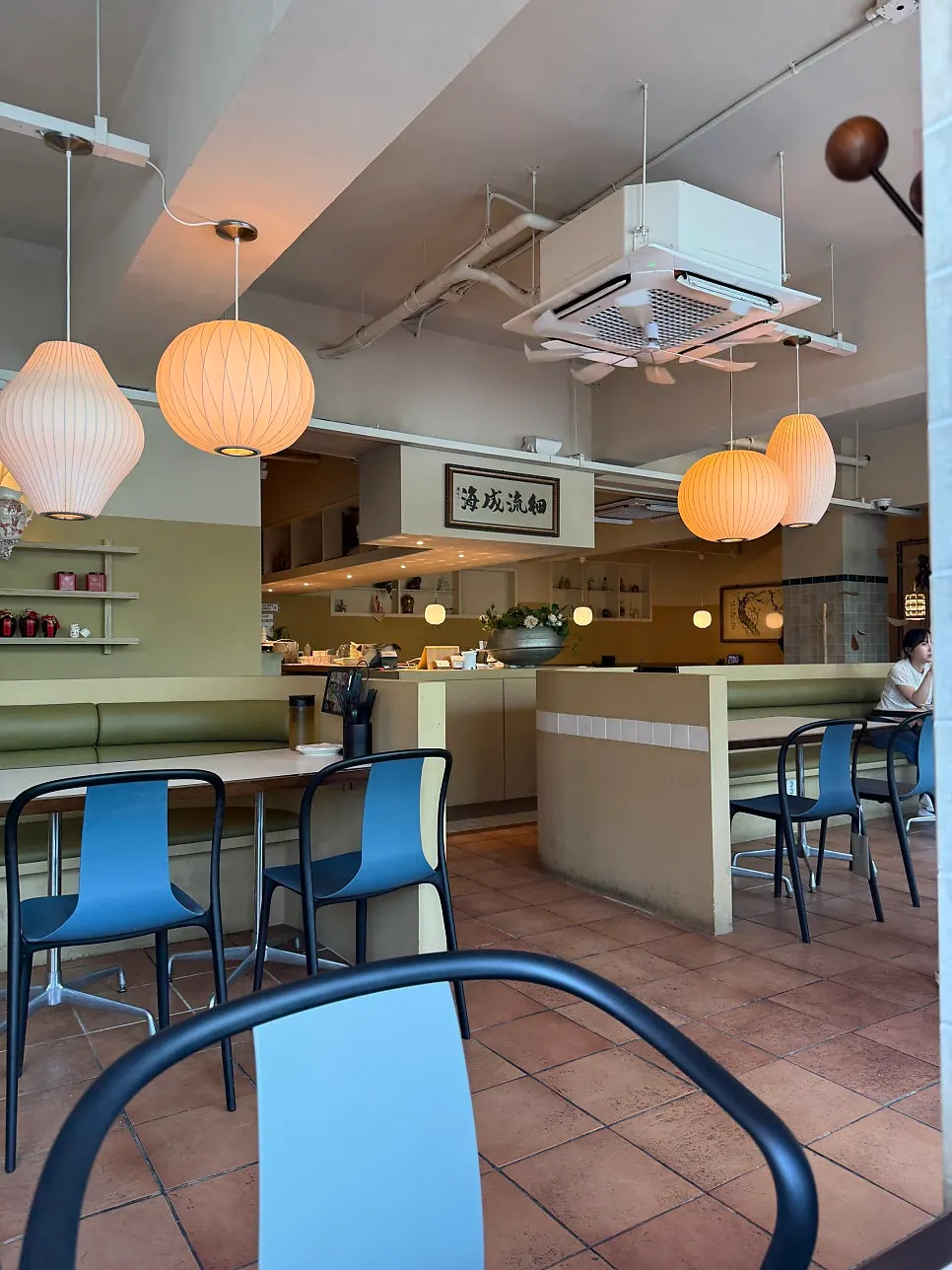 Open kitchen visible at a glance inside the Chinese restaurant