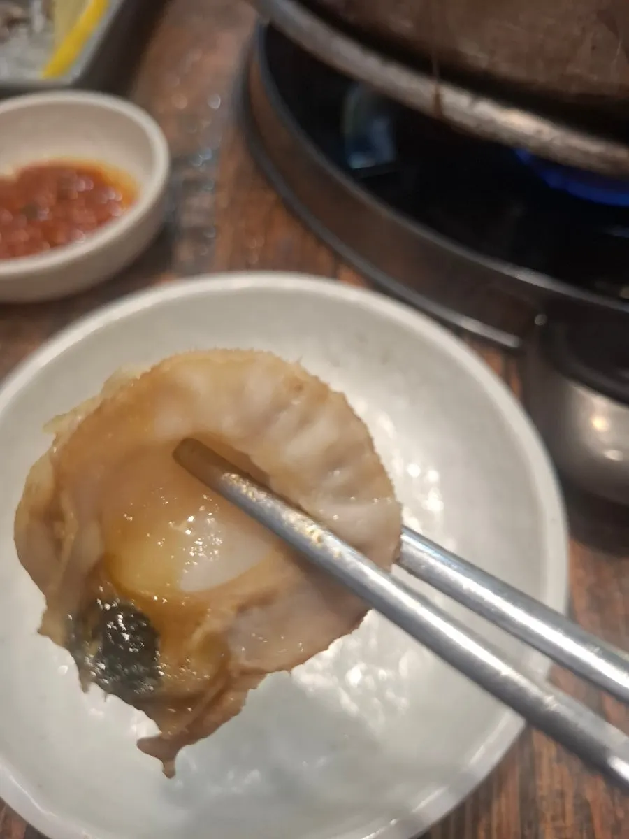 Plump clam meat close-up