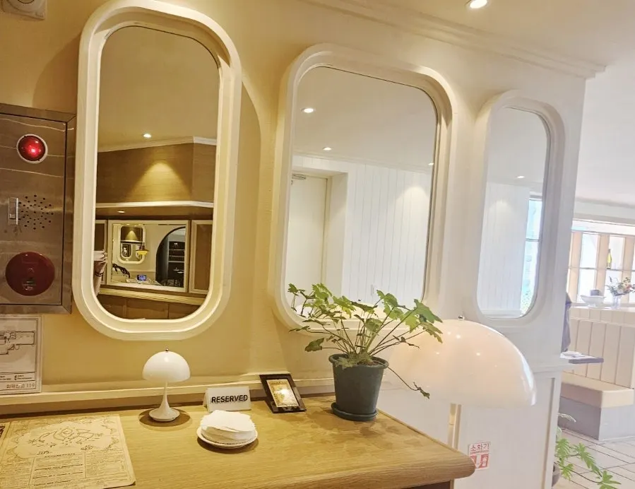 Interior decorated with vintage furniture and decor pieces