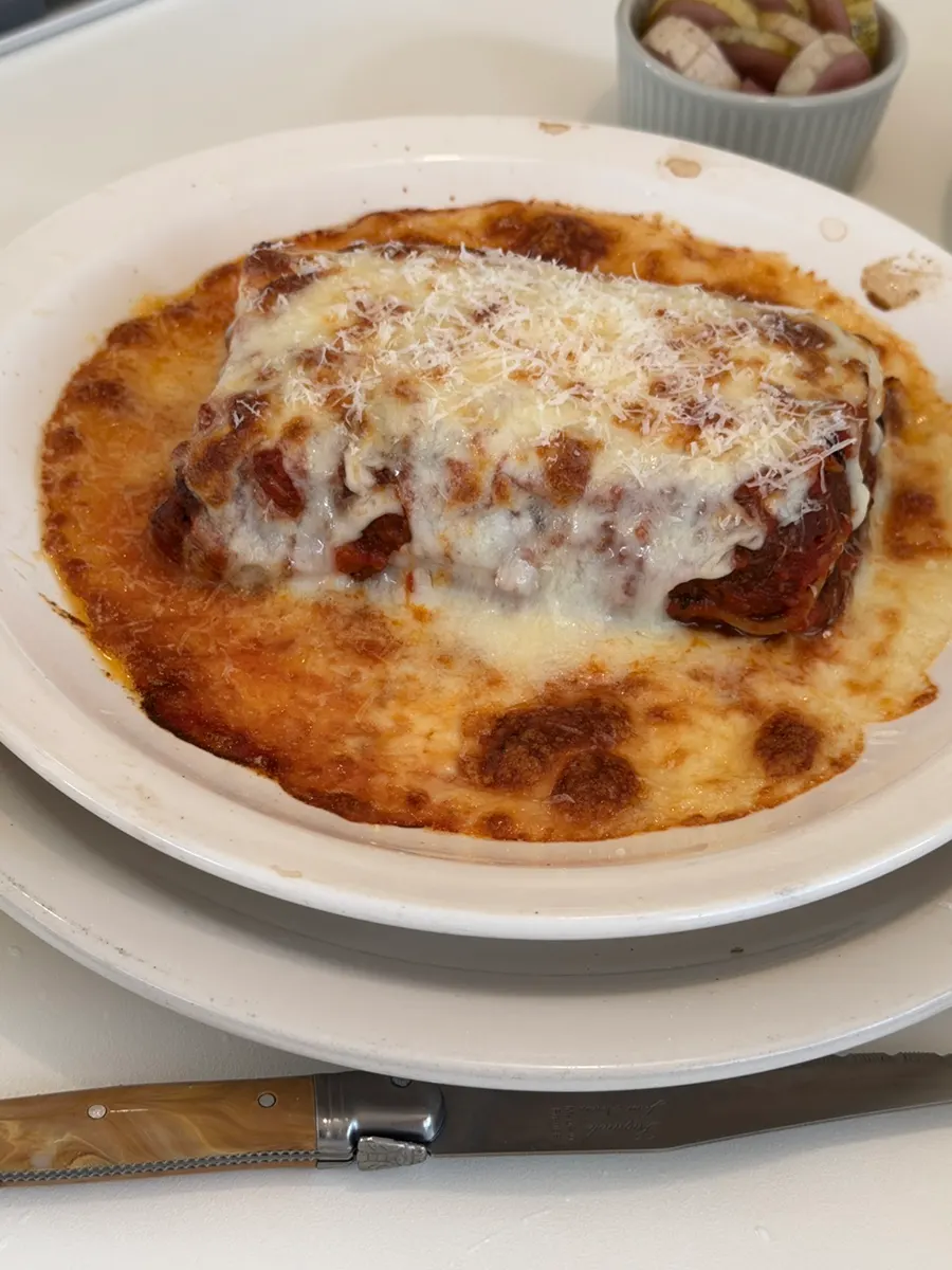 Mushroom grill salad topped with plenty of cheese