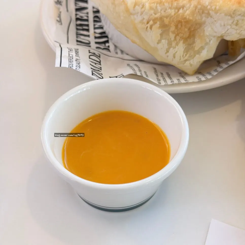 A spoonful of the pumpkin soup