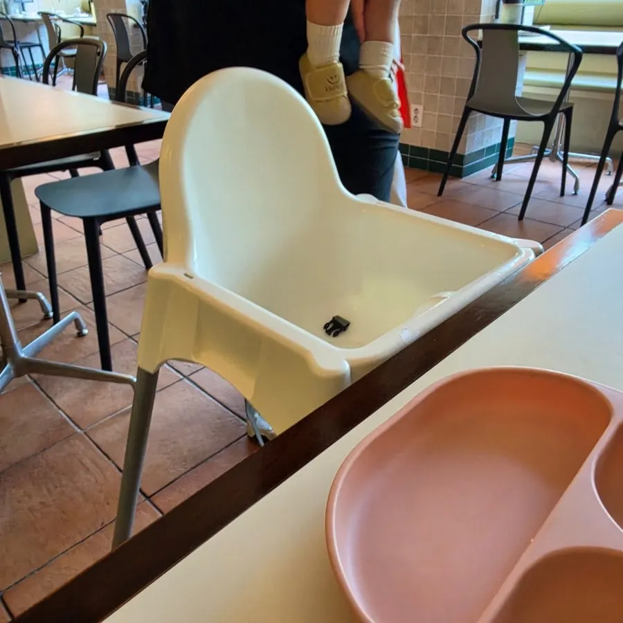 Seating area with soft lighting