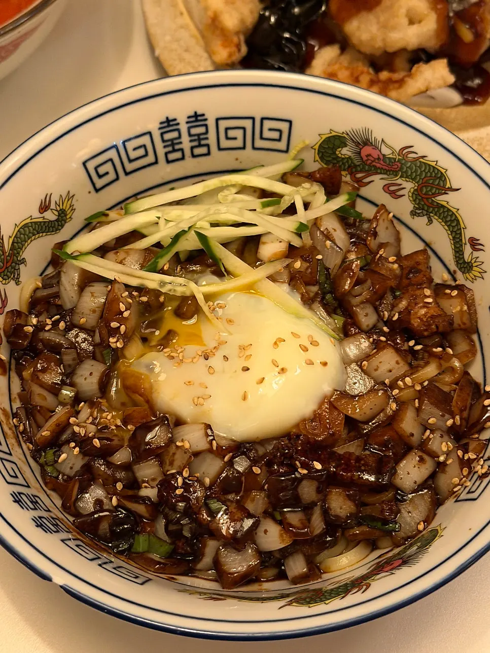 Close-up of the crispy batter on the black vinegar sweet and sour pork