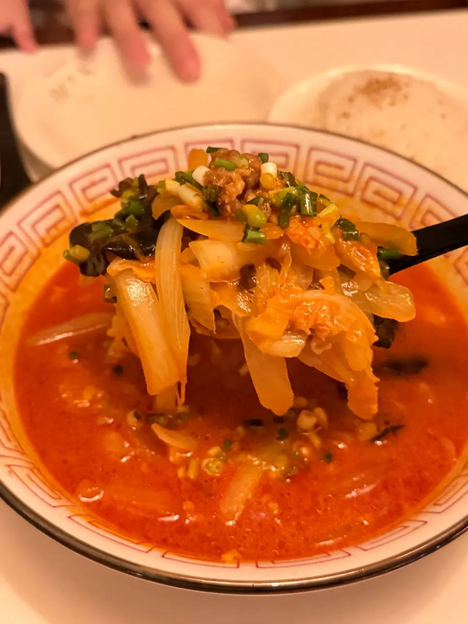 Jjamppong with chadolbagi beef and rice