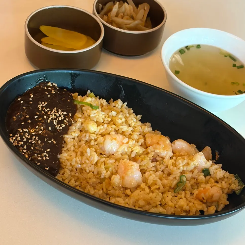 A plate of Bueokgan Chinese's shrimp fried rice