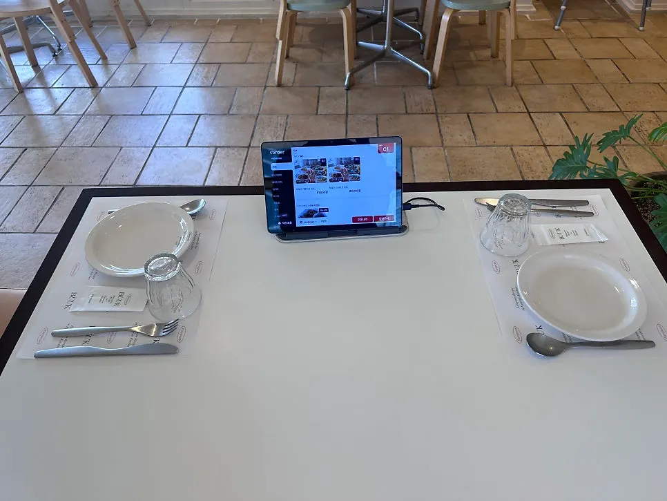Table set with side plates and cutlery
