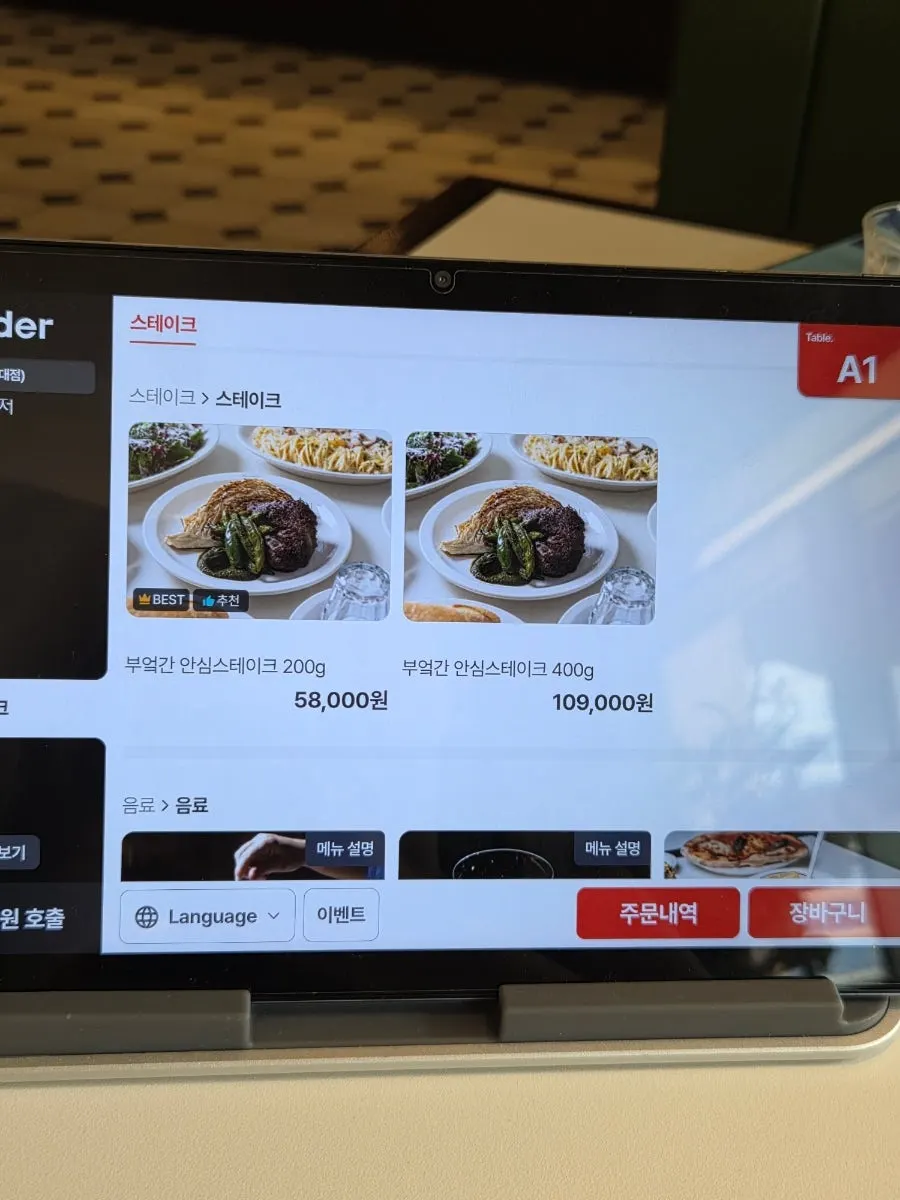 Menu berisi berbagai jenis pizza
