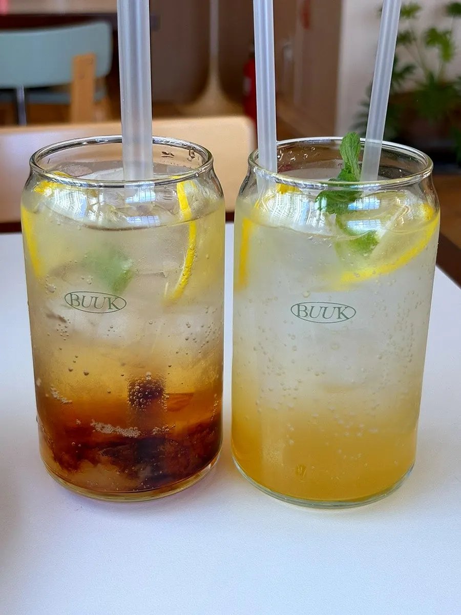 Apple earl grey ade and lemonade
