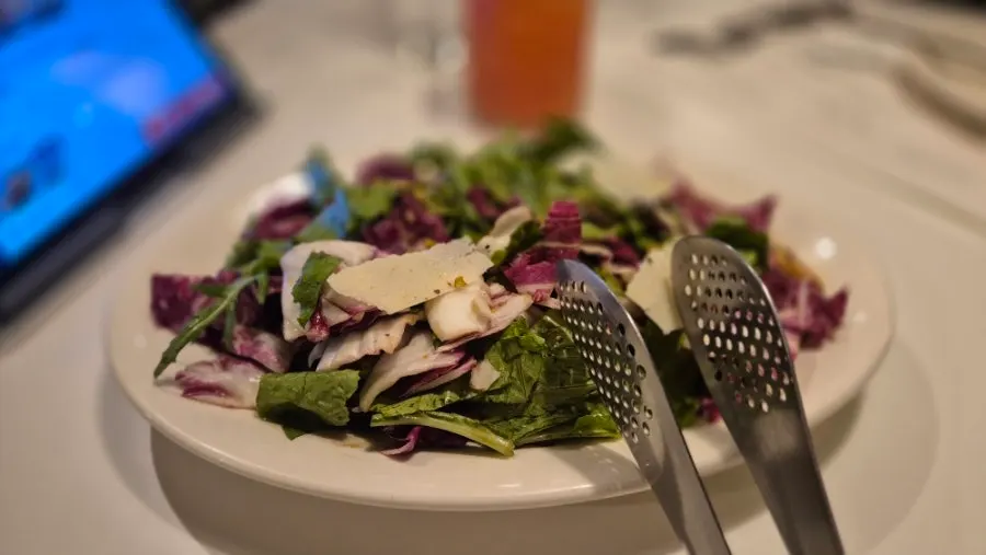 Grilled mushroom salad piled high with mushrooms