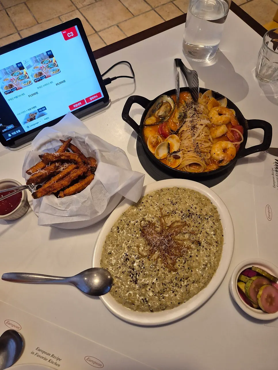 Table at Bueokgan Haeundae Branch after finishing the meal
