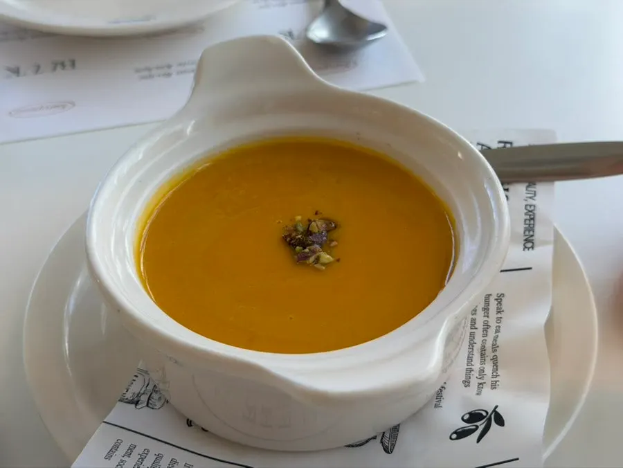 Pumpkin soup at Bueokgan Haeundae Branch