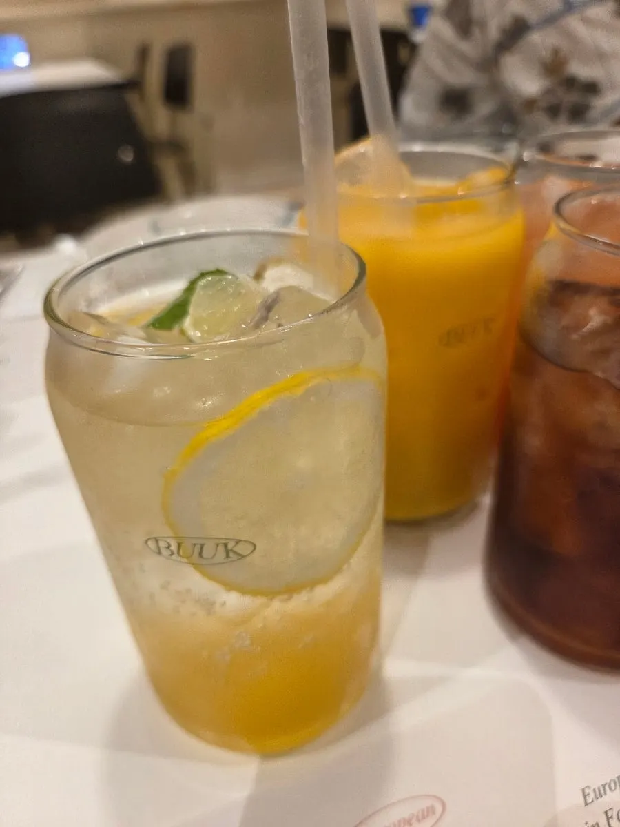 A glass of grapefruit ade