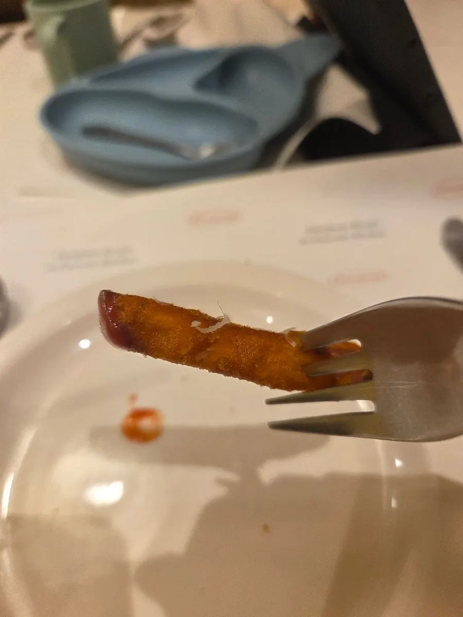 Sweet potato fries served with ketchup