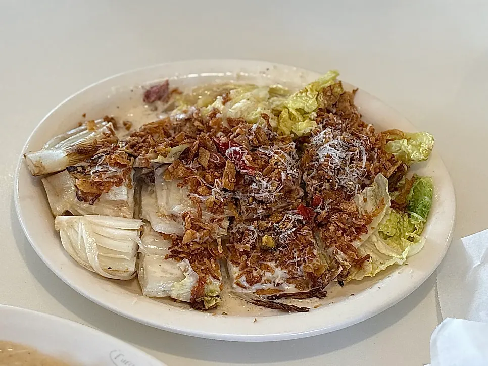 Grilled napa cabbage salad, easy to eat pre-cut