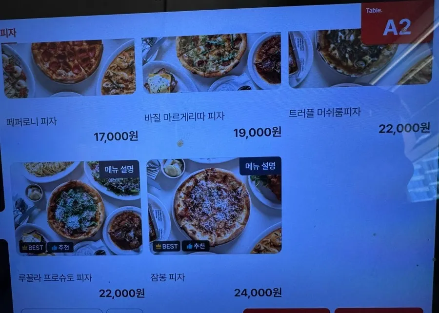 Drinks menu page