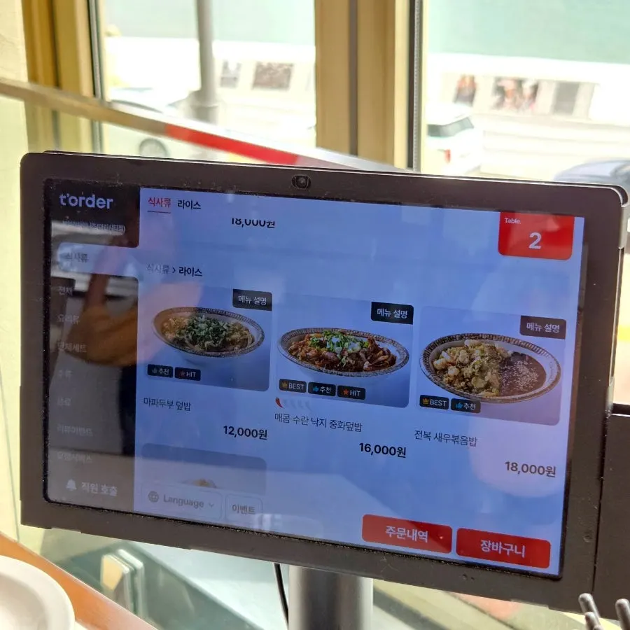 Menu board showing set meals