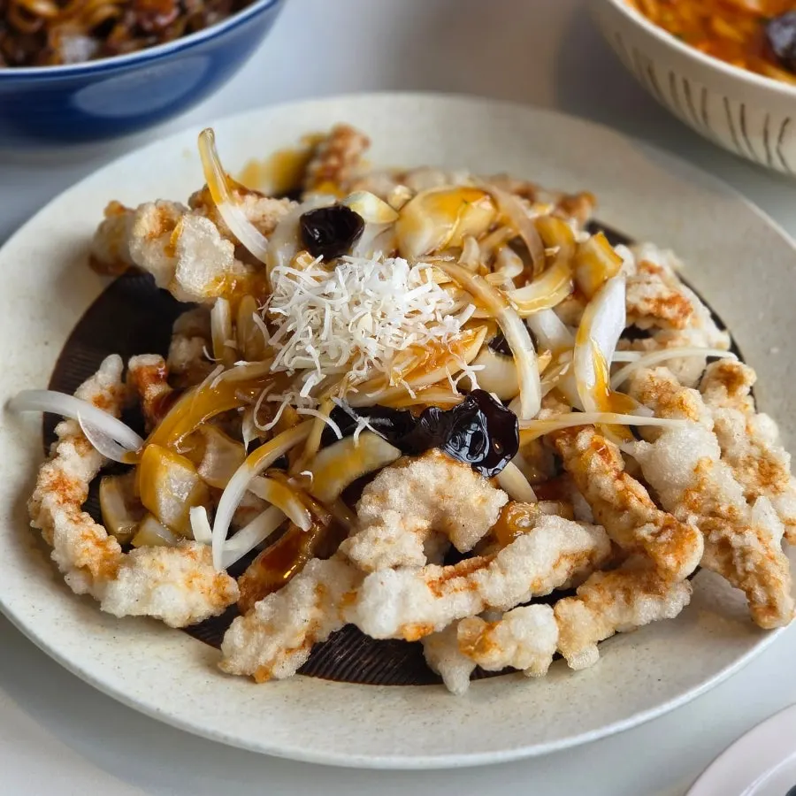 Mapo tofu rice bowl with silken tofu and pork belly
