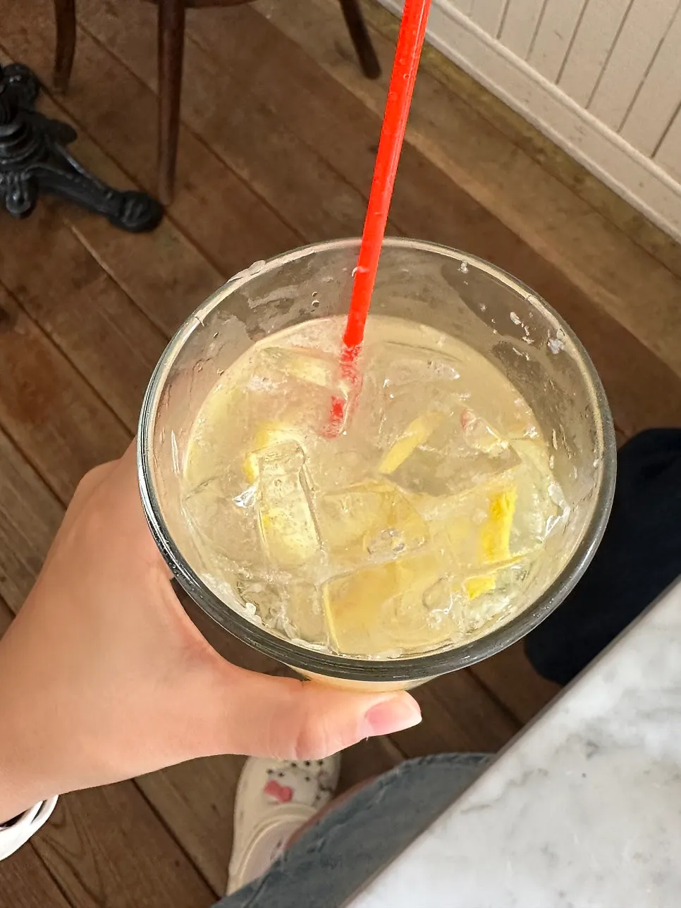 Vertical image of homemade lemonade