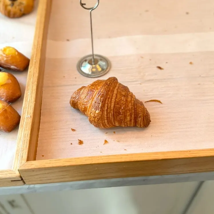 Croissants on the display shelf