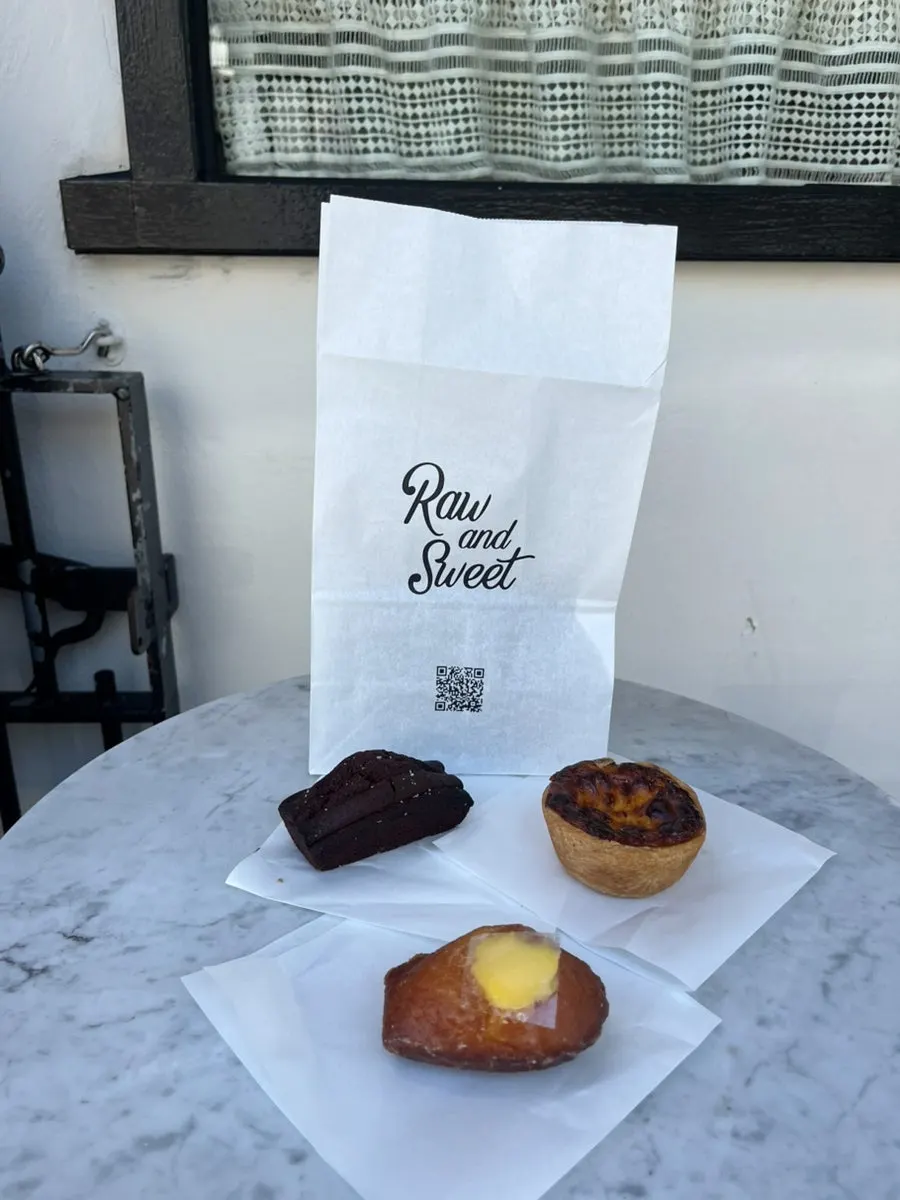 Packaged egg tart, madeleine, and financier