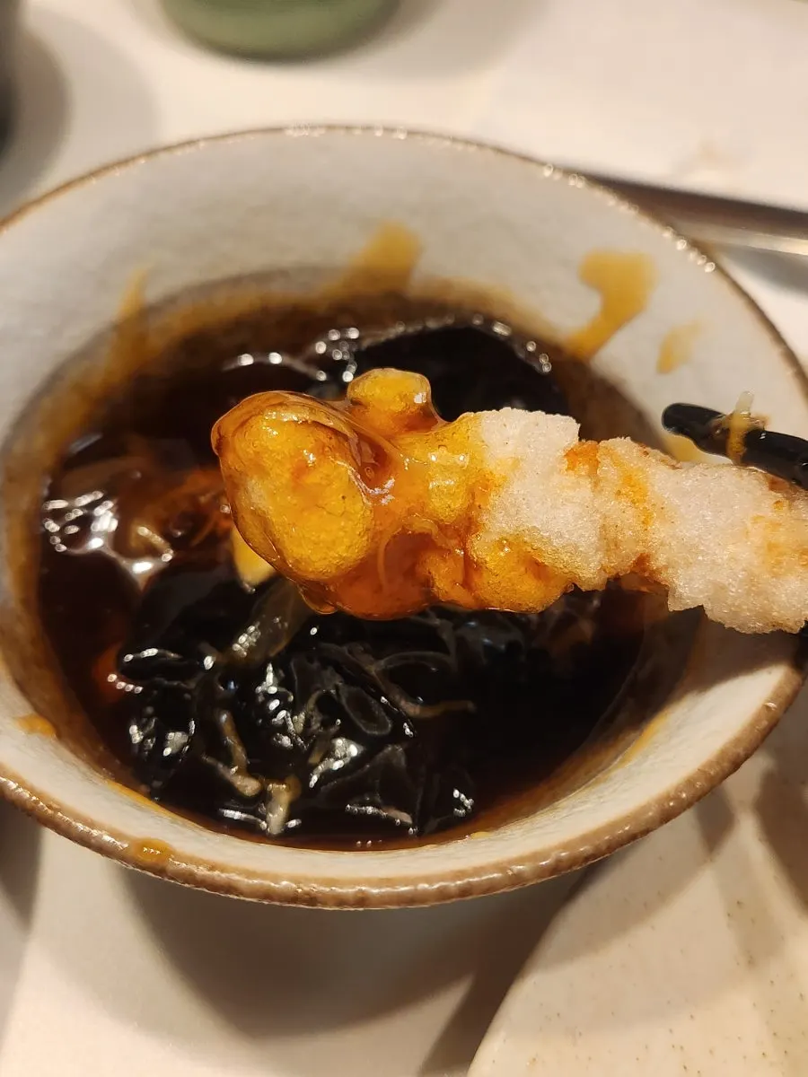 Tangsuyuk with onion and sauce