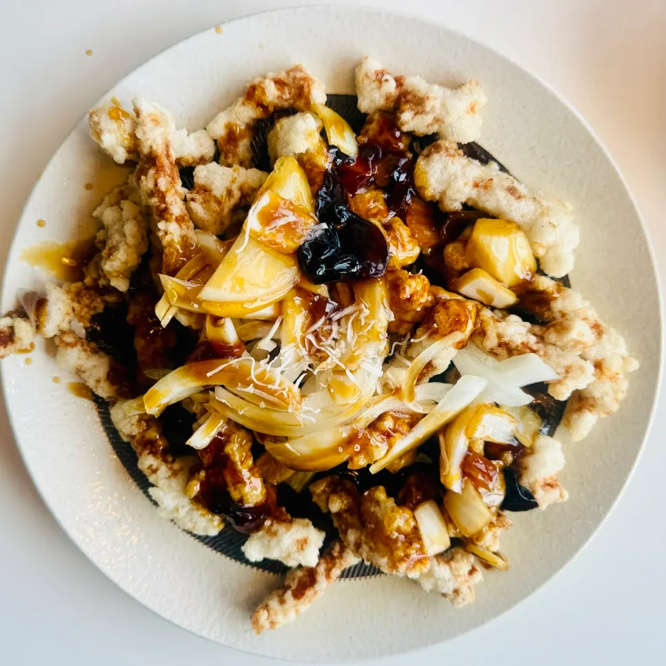 Pork tenderloin tangsuyuk with black-vinegar sauce