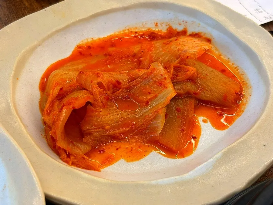 Stir-fried aged kimchi that we ordered a refill of