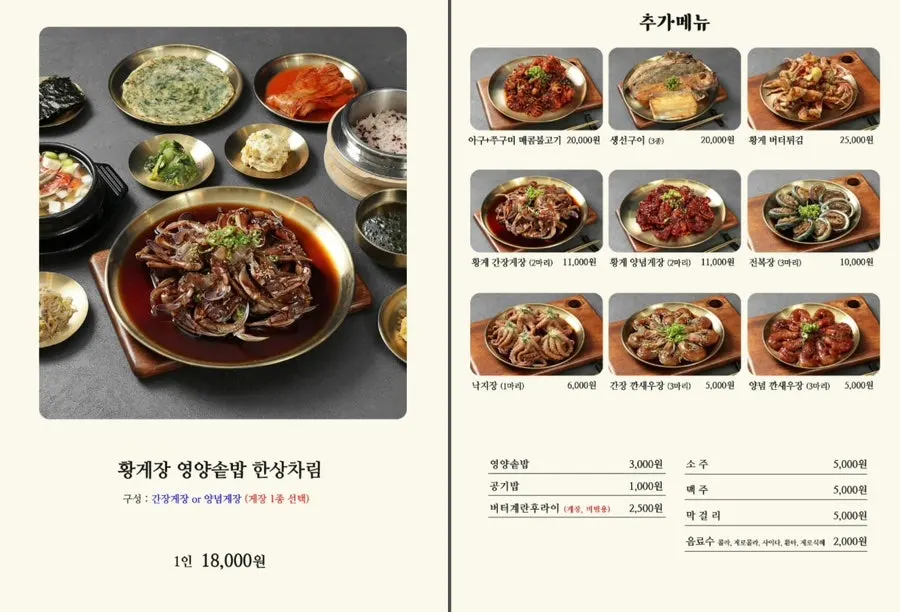 Menu board showing add-on items