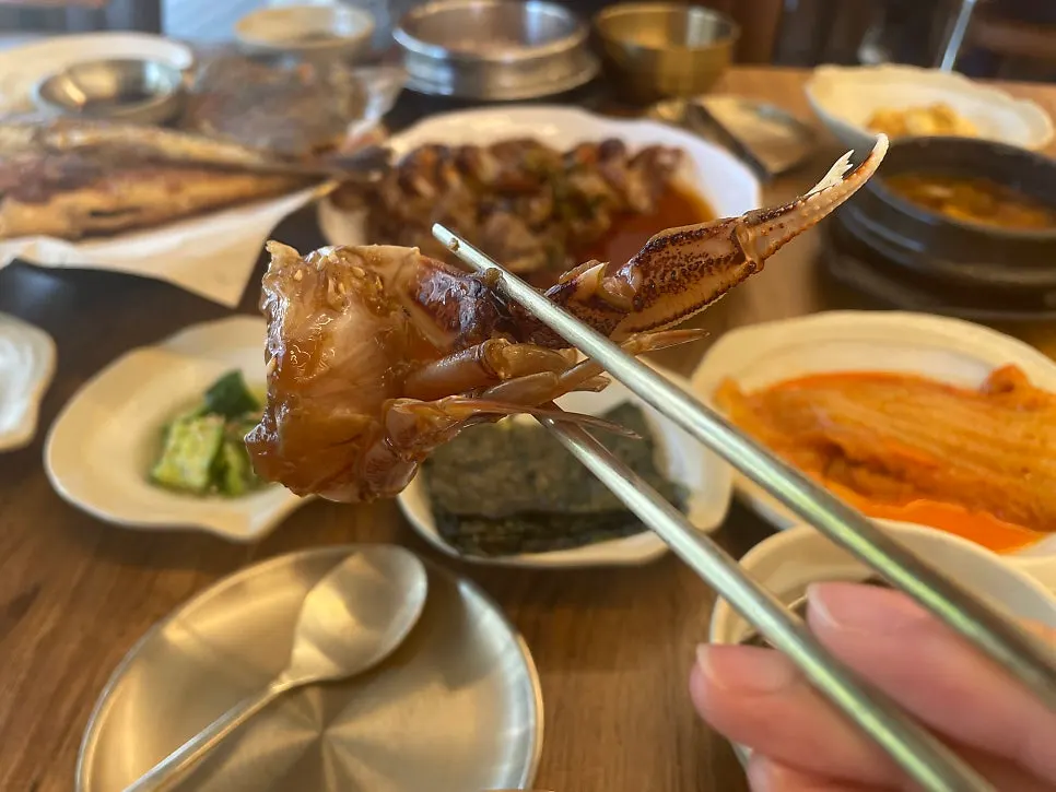 Close-up of the soy crab shell