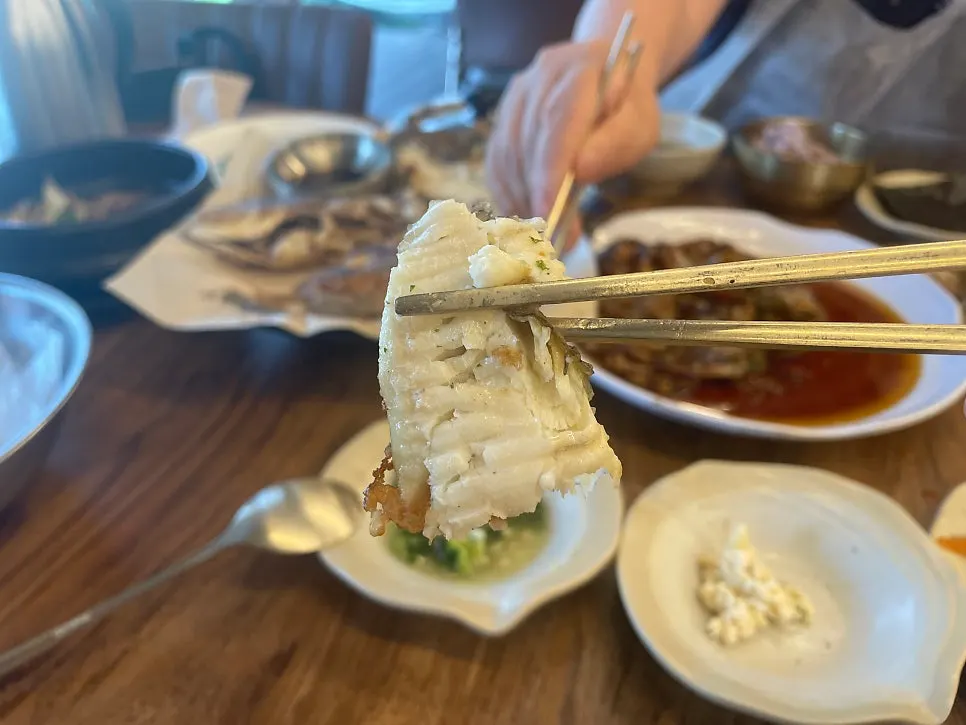 Grilled flounder with plenty of meat
