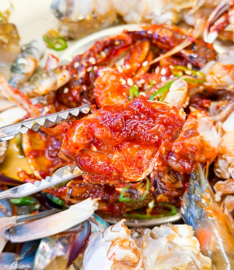 Spicy, savory marinated crab
