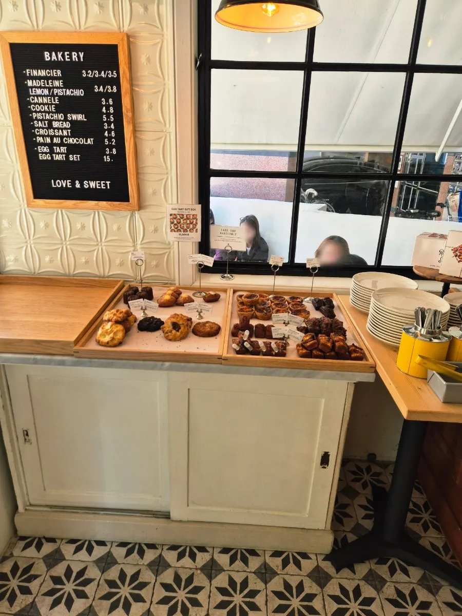 Display case filled with various pastries