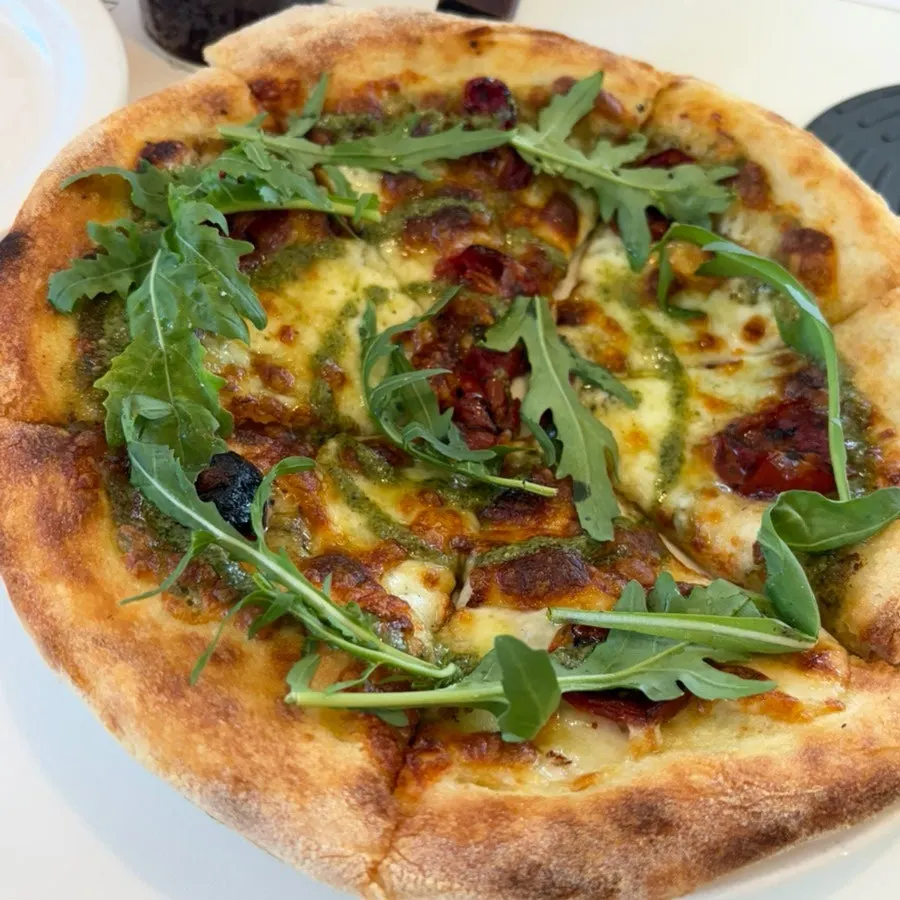 Ordered basil margherita and pasta dishes