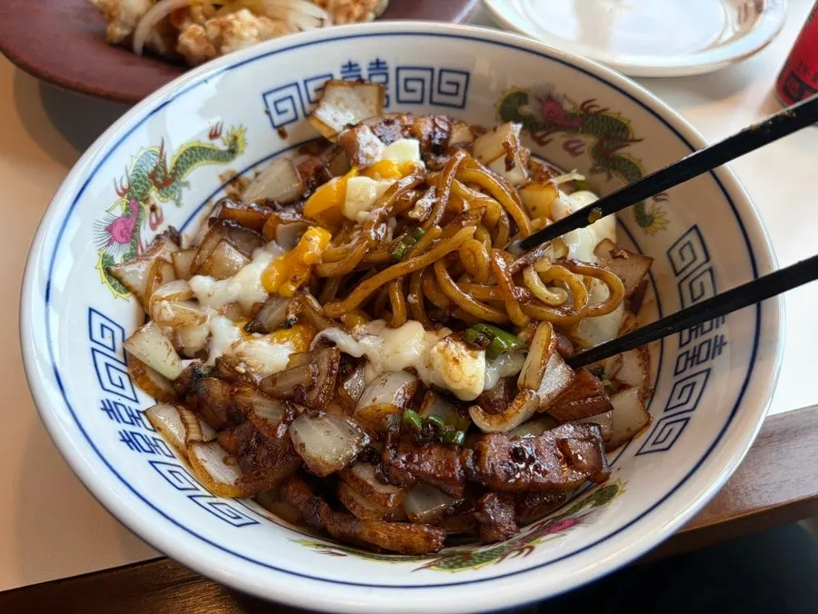Black-vinegar pork loin tangsuyuk and seafood jjamppong