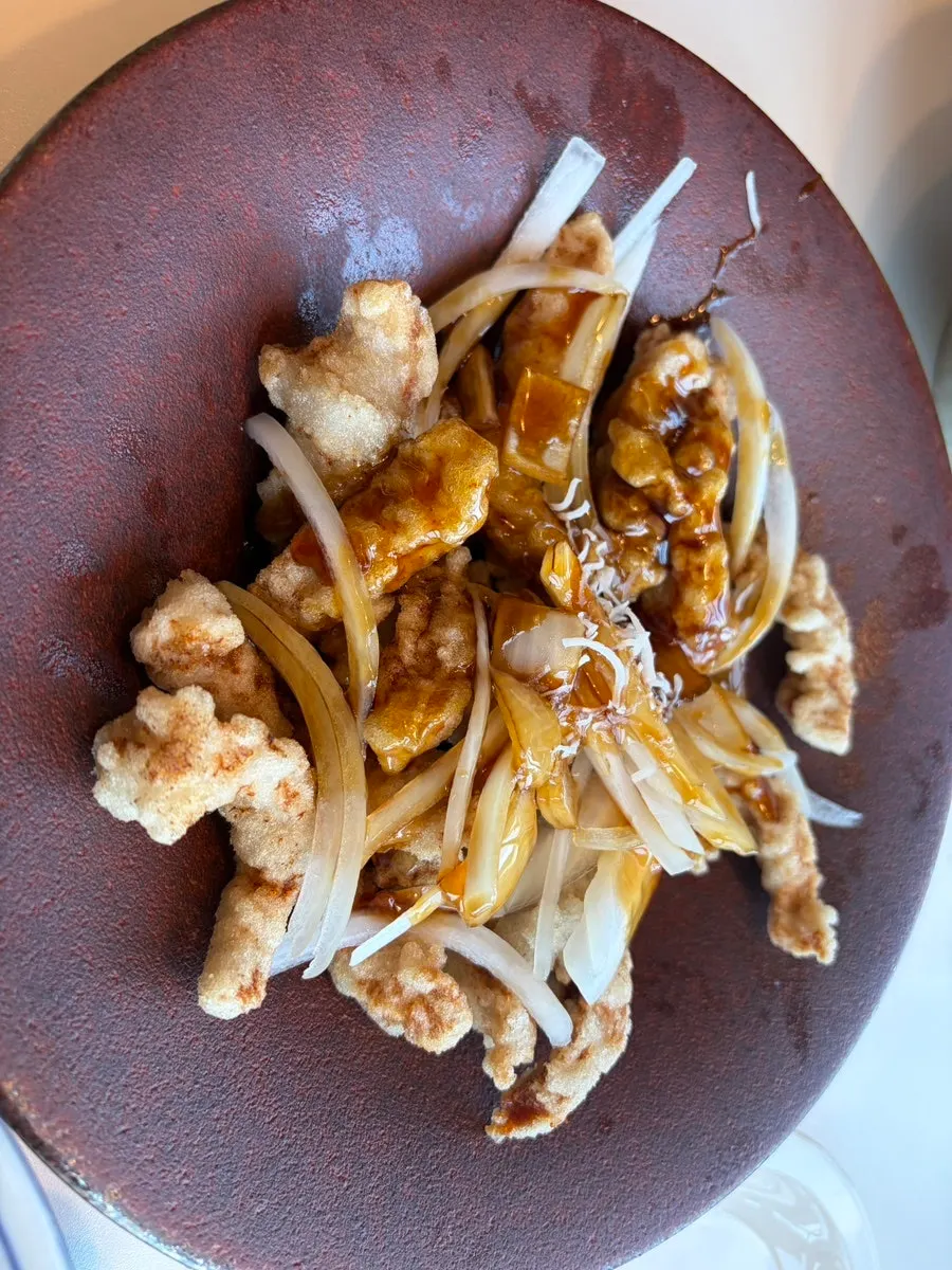 Vertical photo of pork loin tangsuyuk and jjamppong