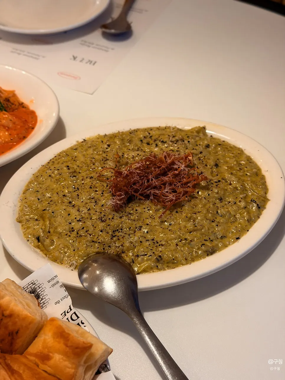전복 크림 리조또 플레이팅