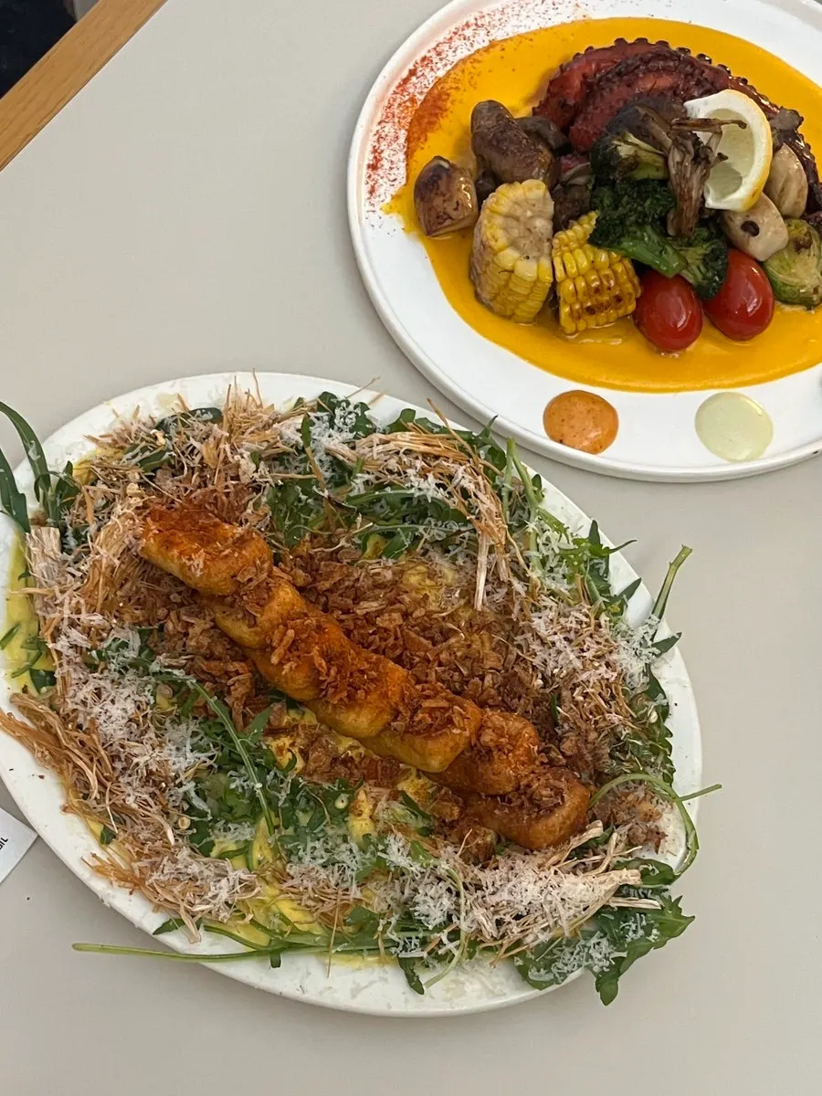 Table spread with the main dishes