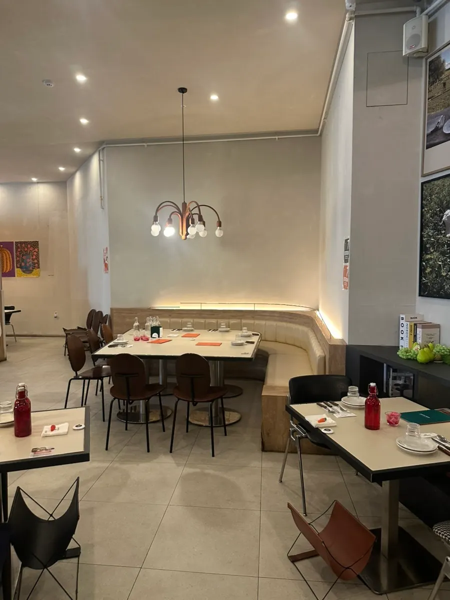 Interior with a European dining feel