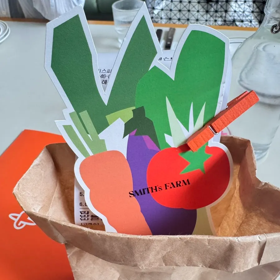 Cute napkins and receipt on the table