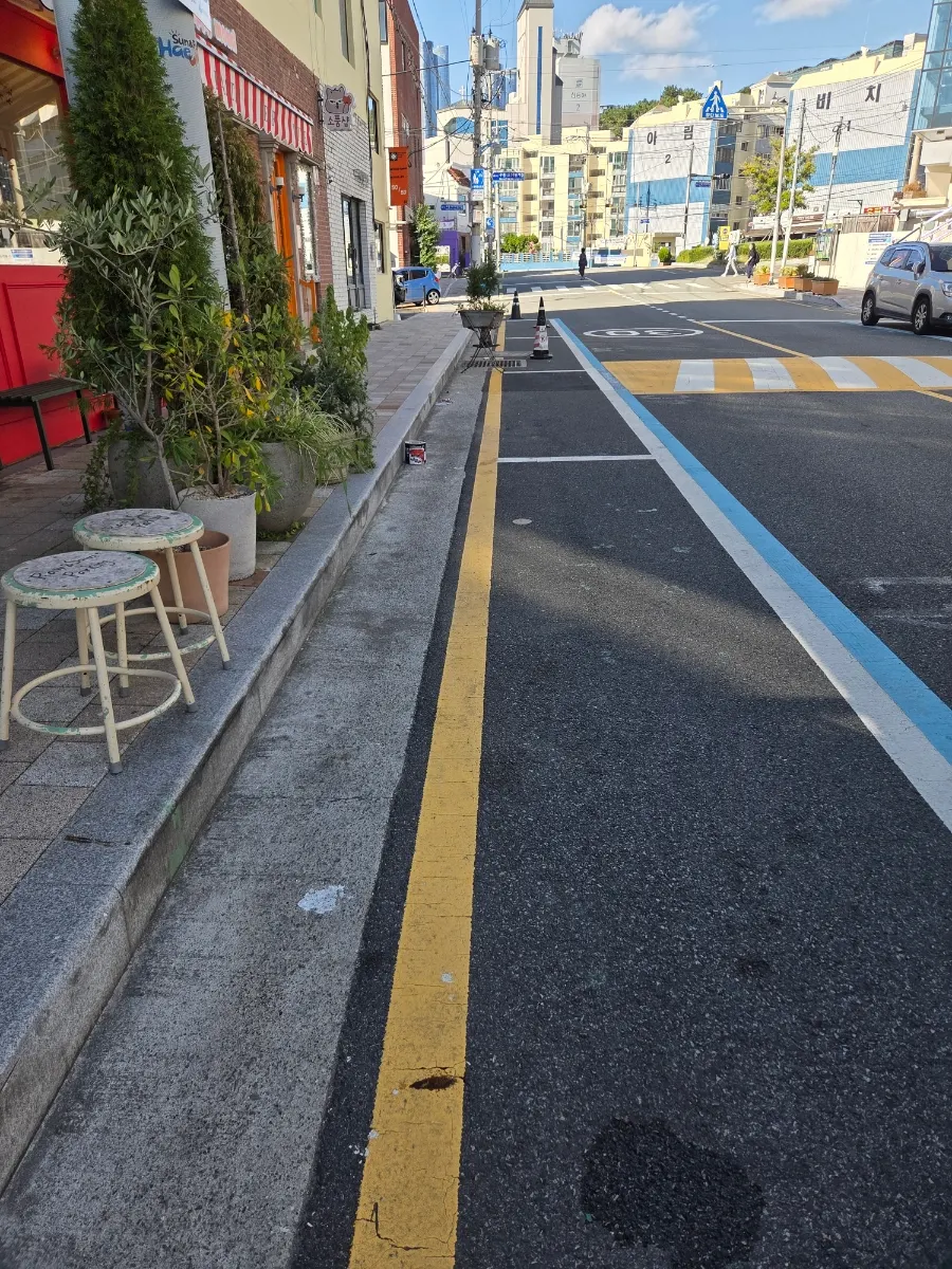 Dedicated parking space in front of the café