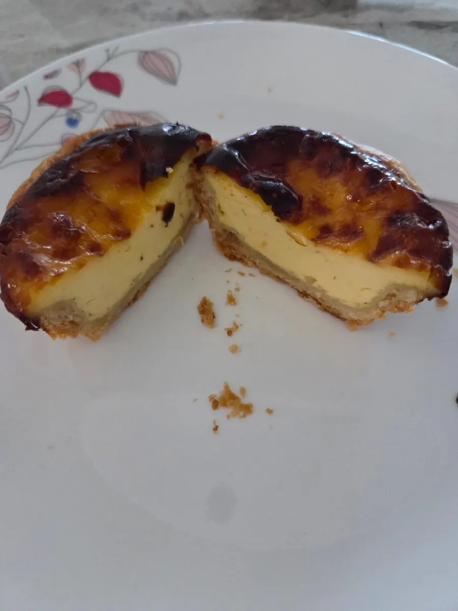Egg tart with visible soft custard