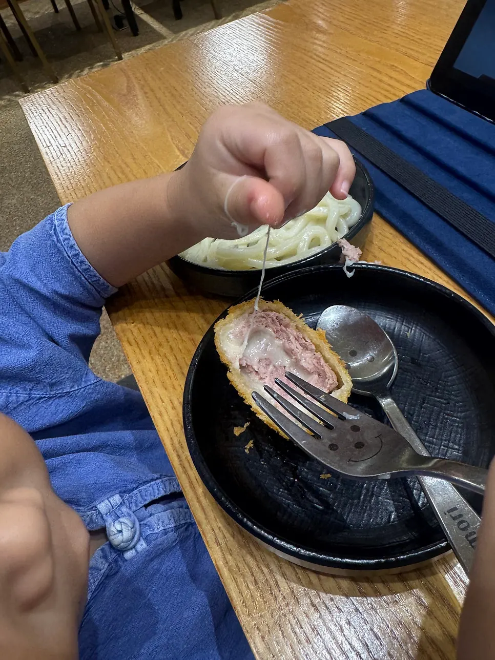 아이들과 먹은 우동 식사