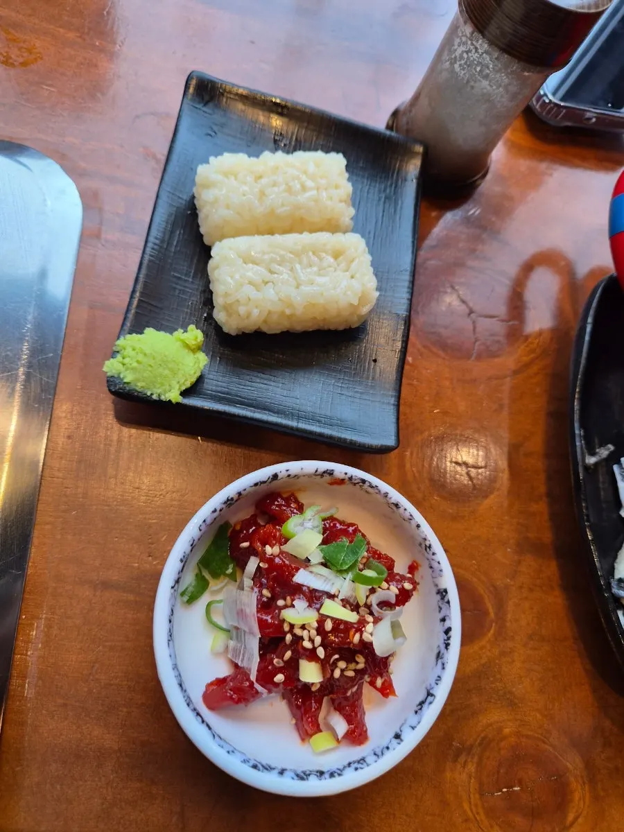 Deodeok salad chosen from the set menu