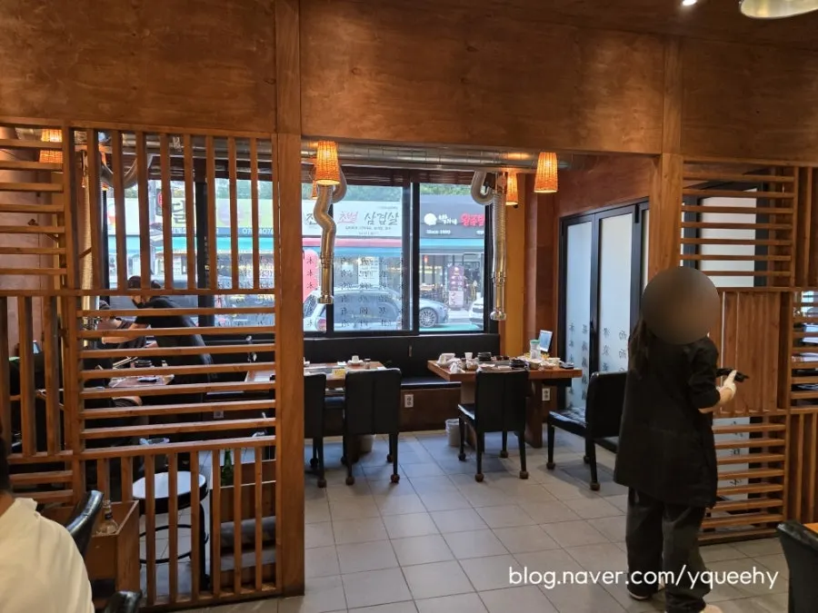 Restaurant interior with reserved seating