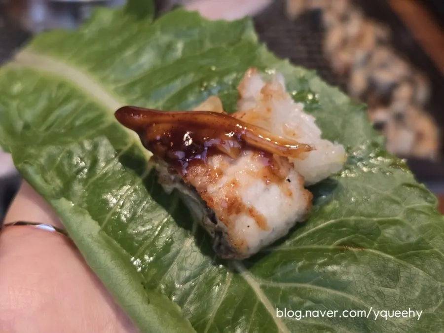 Eel enjoyed in a wrap