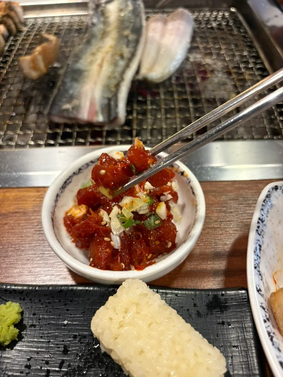 Large stone-grilled sushi served with the set